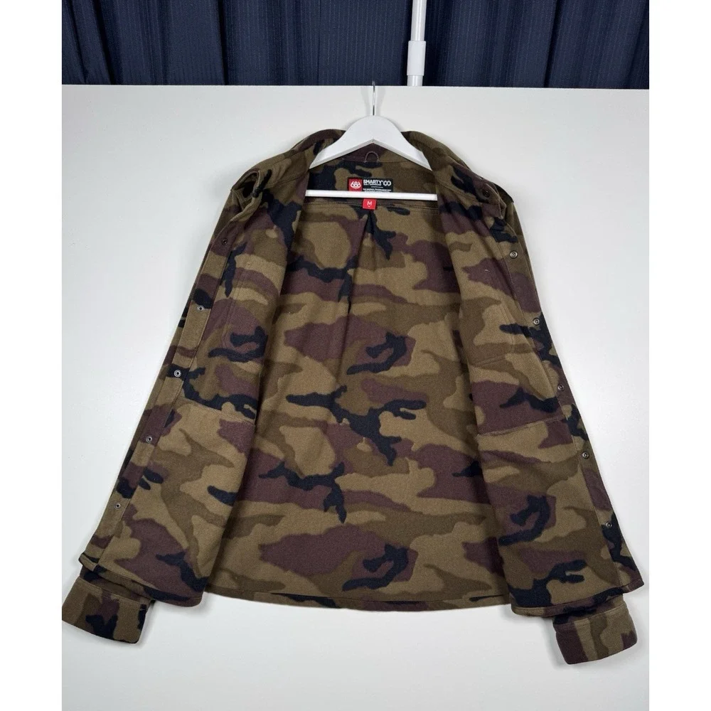 686 Men's Sierra Fleece Button Jacket Sweater Camo - Medium
